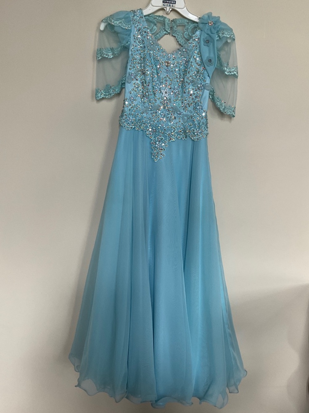 girls pageant gown, size 12, baby blue